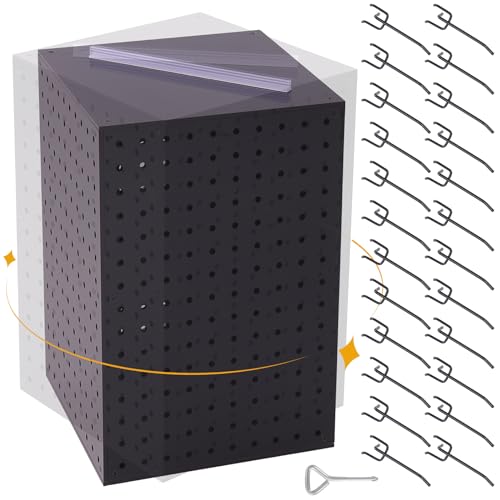 CRAFTFORCE Pegboard Display Stand, 4-Sided Rotating Display Stand, 10.6
