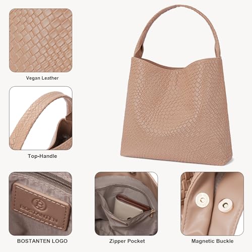 Image of BOSTANTEN Shoulder Bag for Women Trendy Summer Hobo Handbag Purse Top-handlde Tote Bag