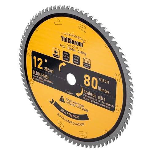 Image of 12-Inch 80-Tooth Miter /Table Saw Blades TCT Fine-Finish Professional Woodworking Saw Blade for Miter Saws and Table Saws with 1-Inch Arbor