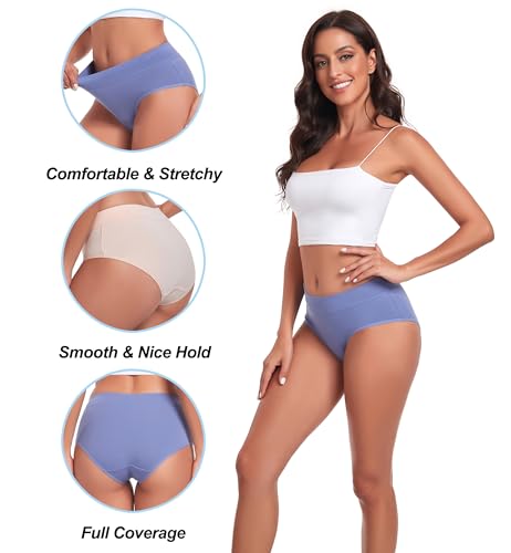 Cotton Underwear for Women Mid Rise Hipster Panties Full Briefs Stretchy Ladies Full Coverage Panties2