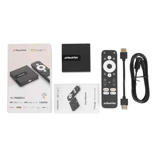 Image of RockTek GB1 Android TV Box Realtek RTD 1315C Quad-core ARM Cortex-A55 CPU, Mali-G57 GPU, 2GB RAM, 16GB eMMC, Bluetooth Remote Control, Wi-Fi 5, BT 5.0, HDMI 2.1, 4Kx2K@60fps, Android TV 12 OS