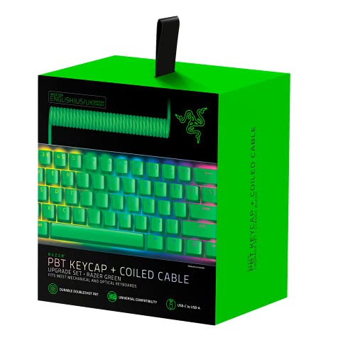 Razer Juego de actualización con teclas PBT Doubleshot negras y cable en espiral US