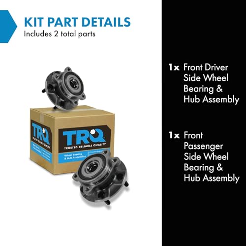 Image of TRQ Front Driver and Passenger Side Wheel Bearing and Hub Assembly Set 2
