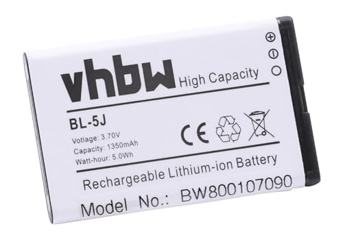 Dalla casa vhbw Batteria Li-Ion per cellulare Smartphone Nokia 5900 XpressMusic, Asha 200, Asha 201, C3, Glee, Lumia 520 sostituisce BL-5J.