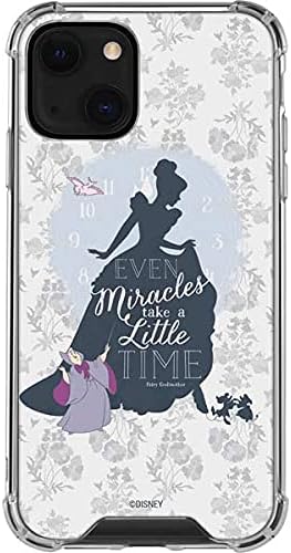 Skinit Clear Phone Case Compatible with iPhone 13 - Officially Licensed Disney Cinderella Miracles Take Time Silhouette Design