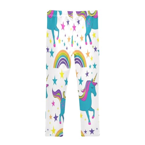 Toddler Girls Leggings Printed Yoga Pants Leggings Blue Unicorn and Rainbow for Kids2