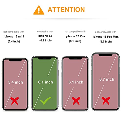 Image of KIHUWEY for iPhone 13 Case Wallet Compatible with MagSafe Wireless Charging, Credit Card Holder, RFID Flip Leather Magnetic Clasp Kickstand Heavy Duty Protective Cover 6.1 Inch (Black)