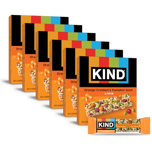 KIND Healthy Snacks Bars, Orange Cranberry Pumpkin Seed, Gluten Free, High Fiber Snacks, 5g Protein, 36 Count