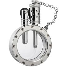 Unique Classic Windproof Kerosene Brass Lighter,Refillable Silver Lighters,Outdoor Camping,Transparent,Flint Wheel, Collectible,Mens Gift,Thorens Round Pocket Watch Lighter
