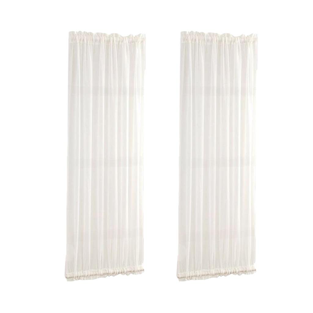 LOVIVER 2Pcs Cortinas De Puerta Francesa para Cortina Opaca Blanca 64x183cm