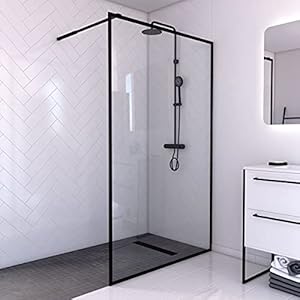 MARWELL City Walk IN douchewand 120 x 200 cm – douchewand met barrièrevrije instap – 6 mm dik gehard veiligheidsglas…