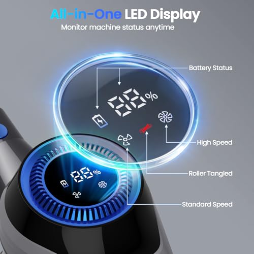 Image of Dzaki N1 Cordless Vacuum Cleaner, 400W 35KPa Cordless Vacuum Cleaner for Home, Cordless Stick Vacuum with LED Display, Anti-Tangle Self-Standing Rechargeable Stick Vacuum (Blue)