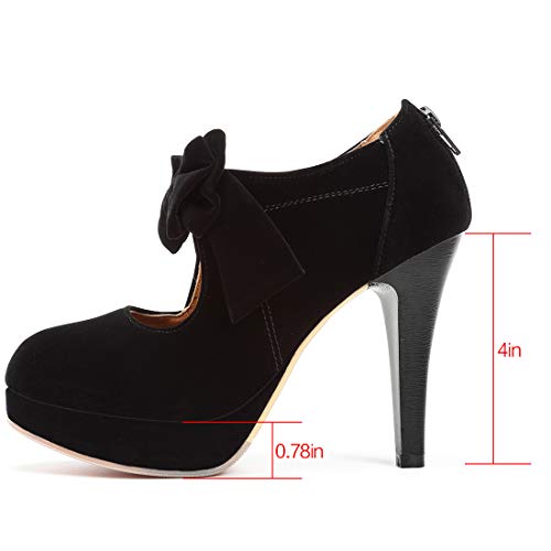Image of Mostrin Fashion Vintage Womens Small Bowtie Platform Pumps Ladies Sexy High Heeled Shoes