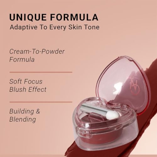 Image of Cuffs N Lashes Sweet Heart Blurry Pudding Blush 5g Lip & Cheek Mud - 02| Cocoa Mousse | Hydrating Tint with Hyaluronic Acid & Vitamin E | Soft Blur Cream Blush & Lip Tint