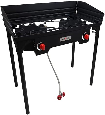 Gas One Propane Double Burner Two Burner Camp Stove with Windscreen