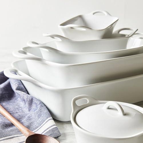 Sur La Table 6 Qt Porcelain Baking Dish – Rectangular Casserole Baker for Pasta, Roasted Veggies & Desserts, Classic White Glaze, Oven to Table, Nesting Bakeware, Dishwasher - Thumbnail 3