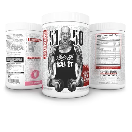 Image of 5% Nutrition Rich Piana 5150 High Stim Pre-Workout Powder | Extreme Energy, Focus, Pumps & Endurance | 400 mg Caffeine, Citrulline, Beta Alanine, N-Acetyl L-Tyrosine | 30 Srvgs (Pink Lemonade)