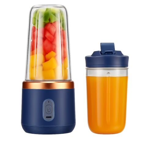 Mini licuadora portátil recargable, batidora perfecta para preparar batidos y batidos sobre la marcha, carga USB, compacta, fácil de limpiar, potente motor, pequeño dispositivo de jugo multifunción