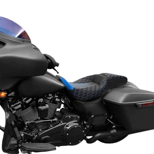 Asiento de motocicleta acabado premium para Road King y Street Glide cuero sintético de alta resistencia 4
