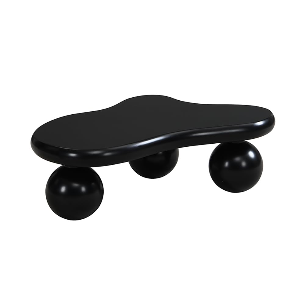 Sweiko Table Basse Design Nuage avec éclairage LED (16 Couleurs), Forme Originale, Pieds arrondis, Idéale pour Salon Moderne et Chambre d'enfant,Plateau Style Cloud Lumineux (Black)