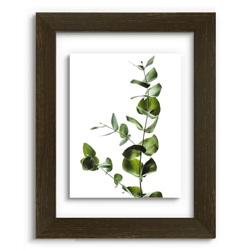 Golden State Art 8.5X11 Floating Picture Frame Solid Wood Dark Brown 1 Pack
