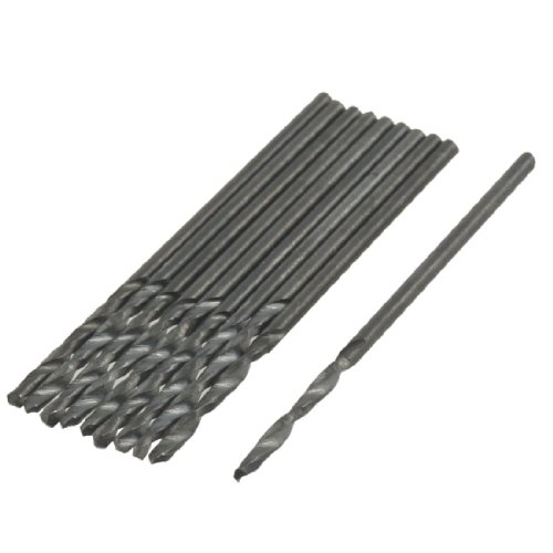 uxcell 10 Pcs HSS 1.3mm Diameter Twist Drill Bits w Clear Cylindric Case
