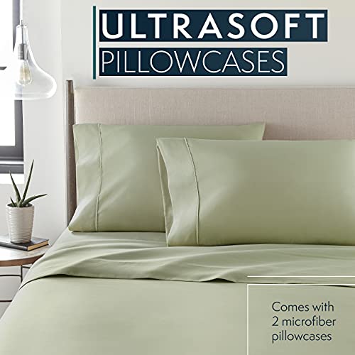 Hc Collection Pillow Cases - Set Of 2 Standard/Queen Size Pillowcases, 20" X 30", Microfiber Pillowcase Pack -Sage #TOP1