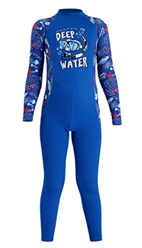 Boys And Girls Full Body Swimsuit One-Piece Long Sleeved Sun Protection Rash Guard Diving Suits Quick-Drying Swimwear Upf 50+(Royal Blue,2Xl) #TOP25