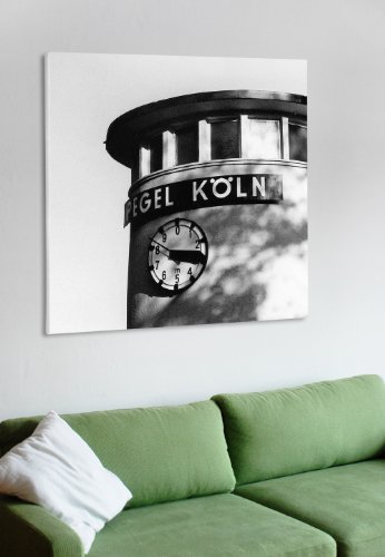 Impression sur toile Cologne noir et blanc Pegel format 40x40 cm