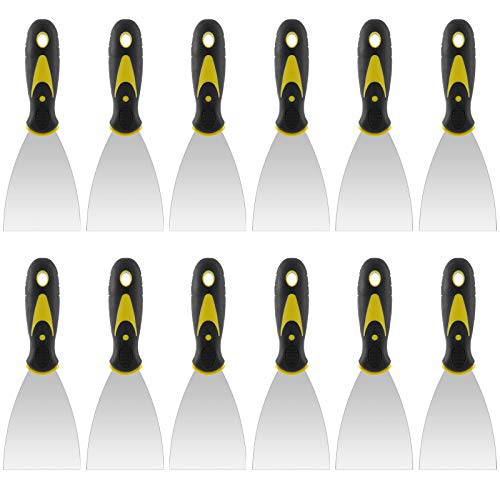 ZEONHAK 12 PCS 3 Inches Putty Knife, Heavy Duty Putty Knife Scraper, Spackle Knife for Drywall Finishing, Plaster Scraping, Patching and Painting, Decals, and Wallpaper by ZEONHAK - Used condition - US$15.21