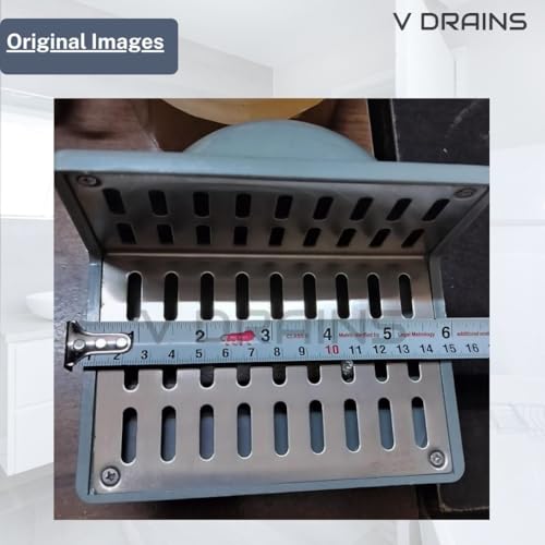 Image of 4 inch Outlets Roof /Balcony /Terrace /Side Wall Corner Parapet Scupper L Shape Drain in ABS + Stainless Steel Grating (125mm x 145mm) with Horizontal /Vertical Outlet Size - 5 Inch x 5.7 Inch