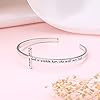 DAOCHONG Sterling Silver Cross Bangle God is Within Her, She Will Not Fall Cuff Bangle Sideways Cross Bangle Bracelets #3
