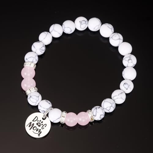 Dog Mom Bracelet for Women Beaded Natural Stone Mothers Day Jewelry from Doggie Mom Doggy Mommy Gifts3