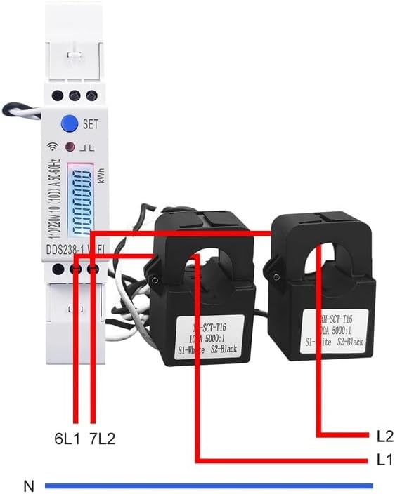 2-phase 100A DIN rail 18mm power meter 110V+110V