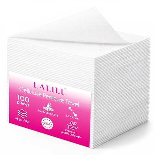 LALILL Toallas Desechables para Pedicura 100 uds - 50x40 cm Blancas - Suaves y Resistentes - Uso Profesional y Doméstico