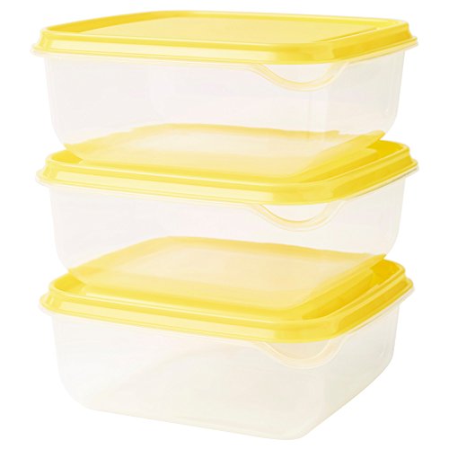 IKEA PRUTA Food Storage Square 14x14x2.25 Container 20 oz, 6 Pack BPA-Free Plastic