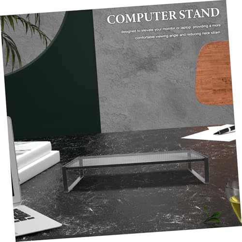 Support d'ordinateur en fer massif noir pour moniteur et bureau design - 6