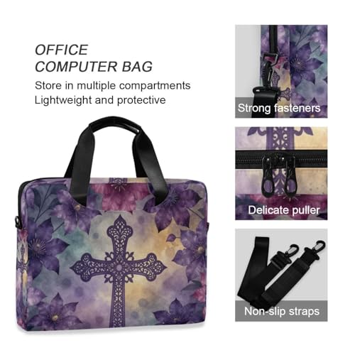 Maletín para portátil 15.6 pulgadas con asa y correa morado miniatura 6