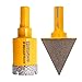 HIGHDRIL Diamond Beveling Chamfer Bits and Diamond Core Drill Bits,35MM Chamfer bits Existing and 25MM Drill Bits for Drilling Hole for Marble Ceramic Porcelain Tiles Granite Countersink,Hand/Electric drill