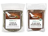 Healthworks Cacao Powder (32 Ounces / 2 Pounds) and Chia Seeds Raw (32 Ounces / 2 Pounds)