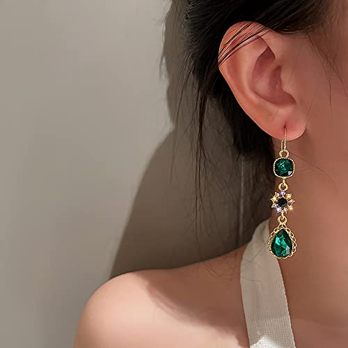 Emerald Green Earrings Emerald Green Crystal Dangle Earring Drop Earrings Wedding Bridal Women (Style 2)3