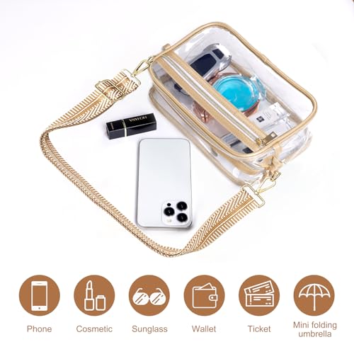 Clear Bag for Stadium Approved, Women Clear Purses Crossbody bags for Concerts Sports Events3