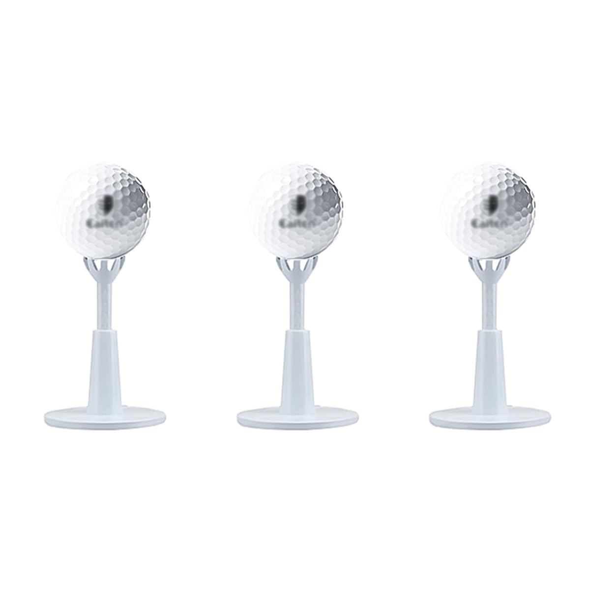 3 Piezas de Soporte de Bola de Golf Ajustable de Goma Suave y Altura Ajustable, Accesorios de Entrenamiento de Golf de plástico Blanco