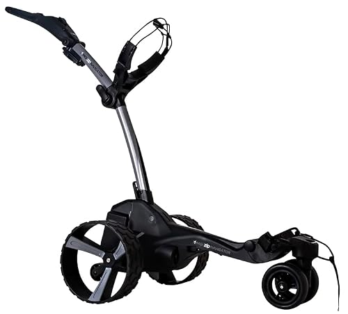 Mgi Zip Navigator Electric Golf Cart - 36 Hole Lithium Battery - Remote Control - Accessories Included (Rear Wheel Covers, Multi-Purpose Clip, Drink, Umbrella, & Gps Phone Holder), Gray-Black #TOP3
