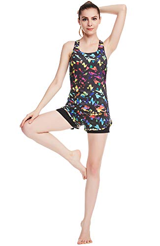 icyzone Women's Open Back Workout Athletic Yoga Tank Tops with Built in Bra2