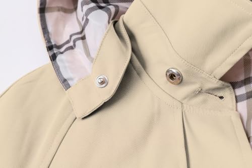 Image of SANGTREE Girl's Waterproof Trench Coat Hooded Lightweight Windbreaker Rain Jackets