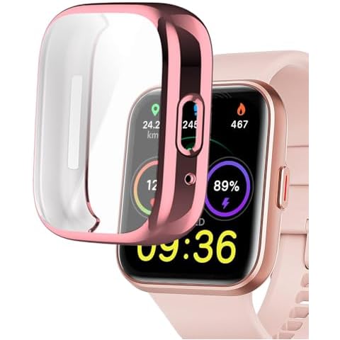 smaate Watch Cases compatible with ID208 PLUS 1.8” ENOMIR Fitpolo Quican Tensky Veryfit Smart Watch, TPU Case with Screen Protector, Protecting Watch Body & Screen Cover