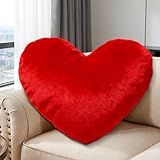 RANJIMA Valentinstag Herz Kissen, Rot Herzform Kissen aus Plüsch, Herzkissen Love Zierkissen Aesthetic Dekokissen für Wohnzimmer Sofa Kind Schlafzimmer Bett Valentinstag Dekor, Geschenk 36x46 cm