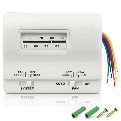 7330F3852 RV Air Conditioner Thermostat, Single Stage Heating & Cooling Control Compatible with Coleman Mach Series,White