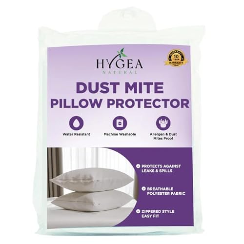 Hygea Dust Mite & Allergen Pillow Protectors Queen Set of 2